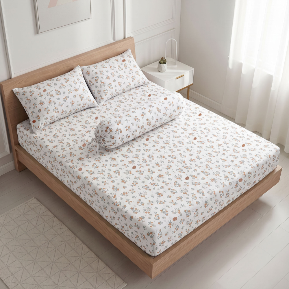 Inspire Ellery 100% Cotton Fitted Sheet Set