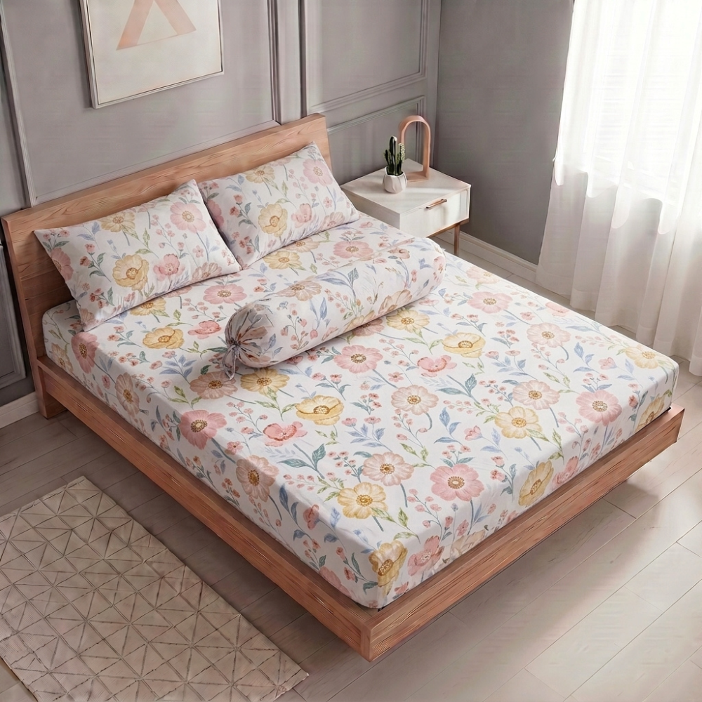 Inspire Orielle 100% Cotton Fitted Sheet Set