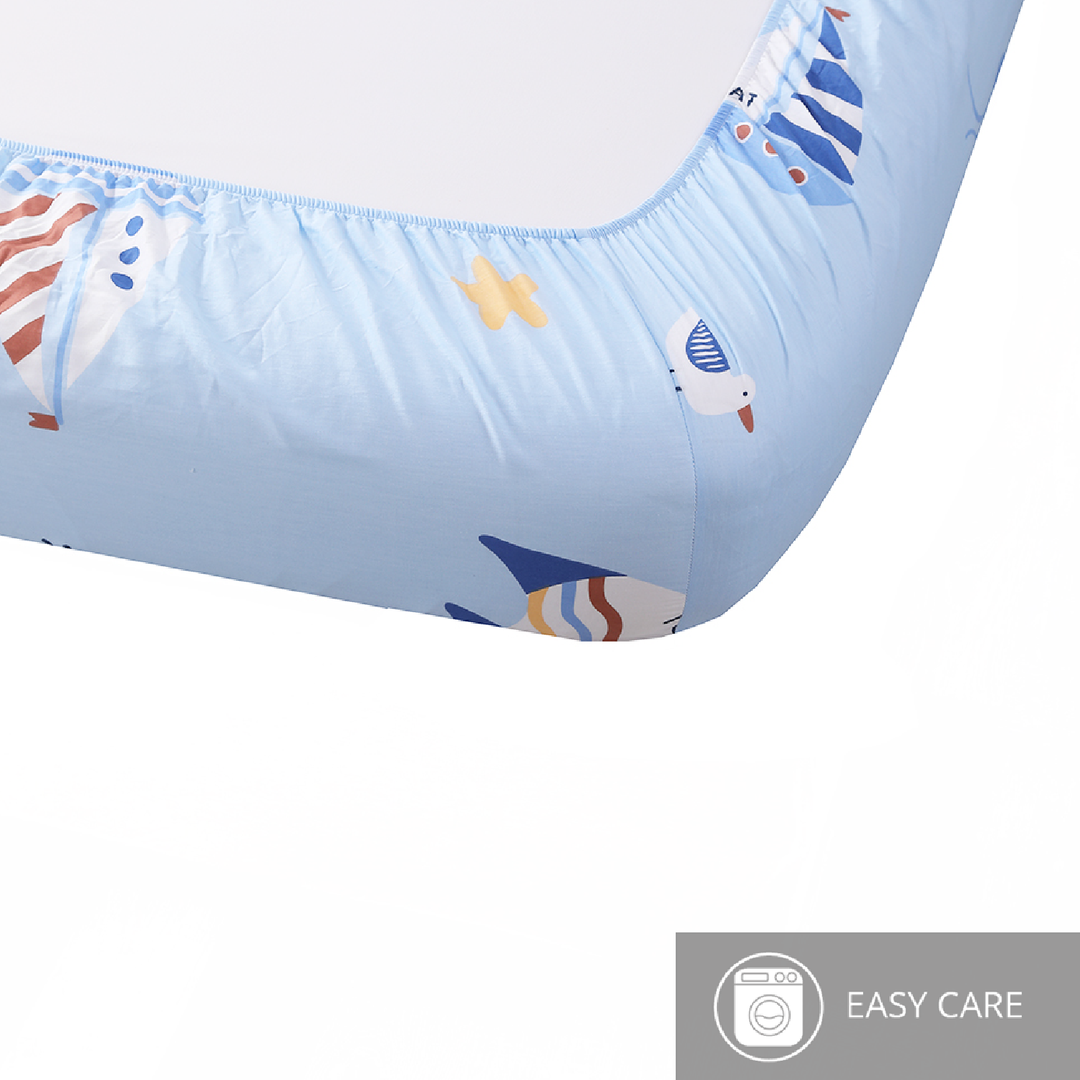 Aussino Kids Ahoy 100% Cotton Fitted Sheet Set