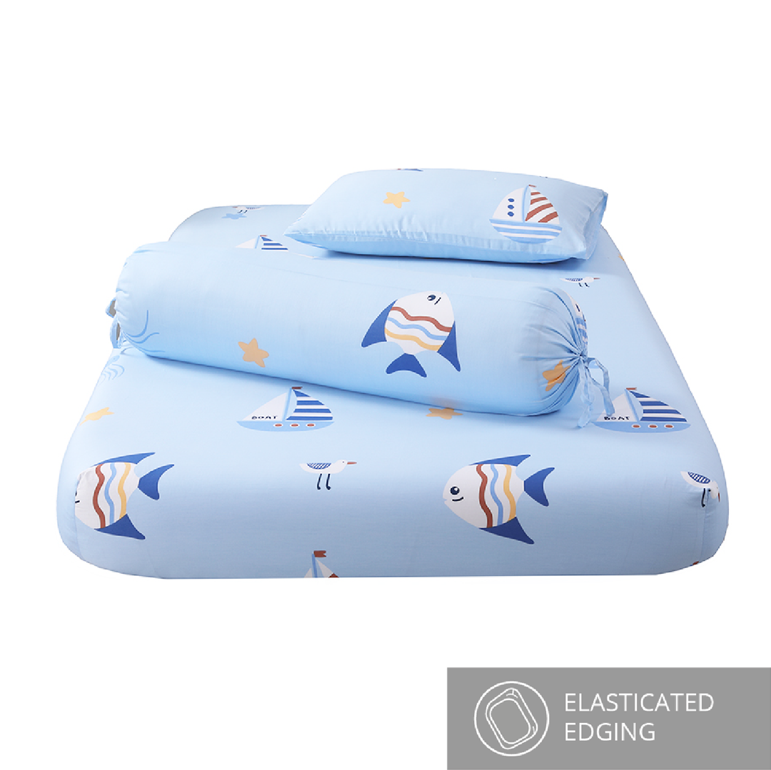 Aussino Kids Ahoy 100% Cotton Fitted Sheet Set