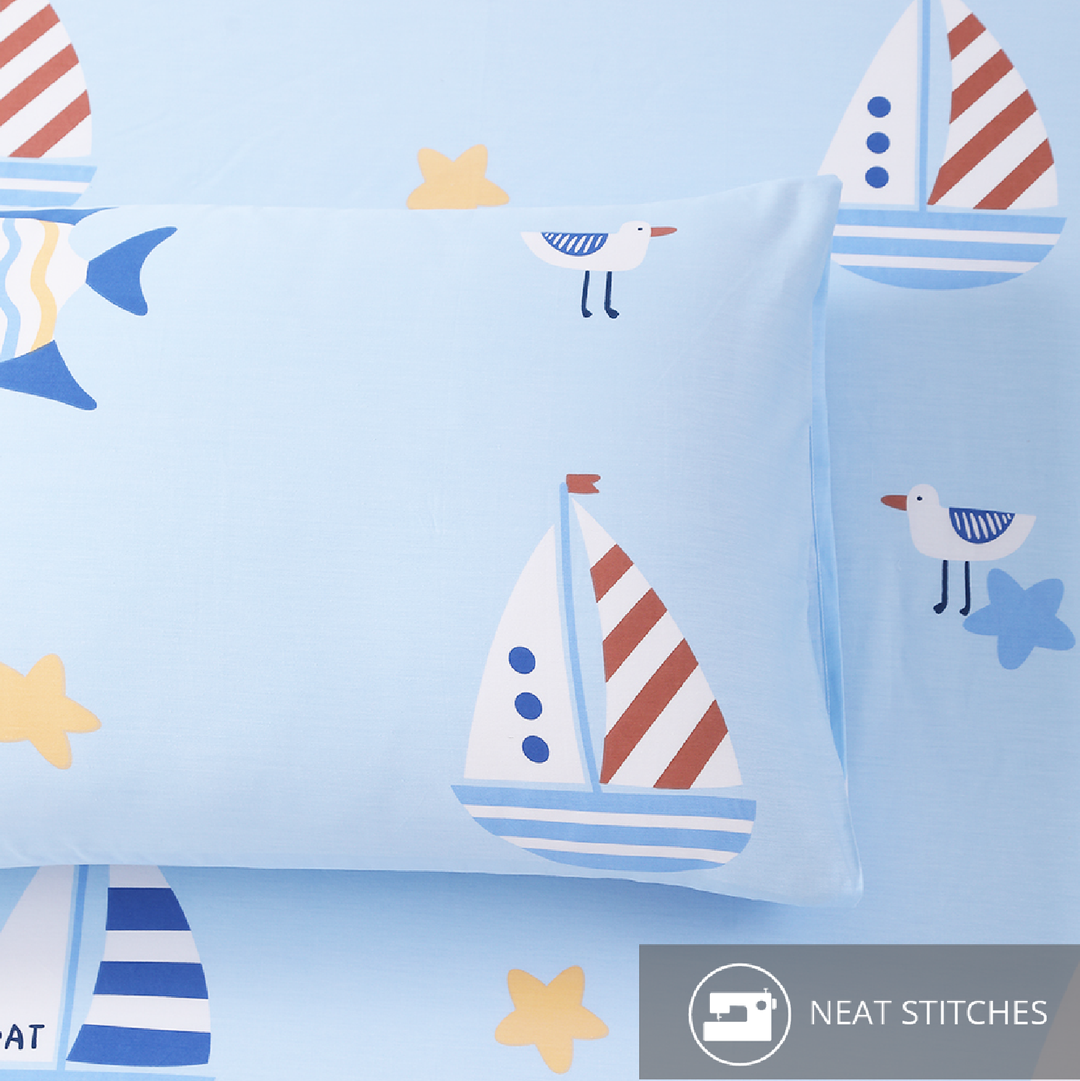 Aussino Kids Ahoy 100% Cotton Fitted Sheet Set