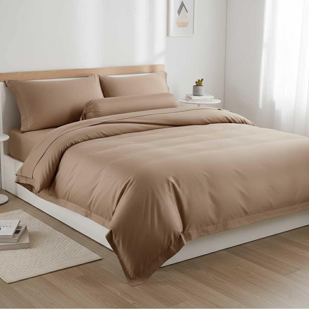 Hardy Amies COOLING Bamboo Lyocell Pure Solid Color Luxury Sheet Set- 5pcs Set