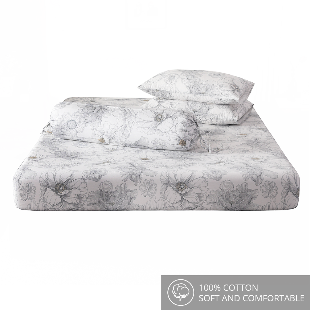Contempo Beatrix 100% Cotton Fitted Sheet Set