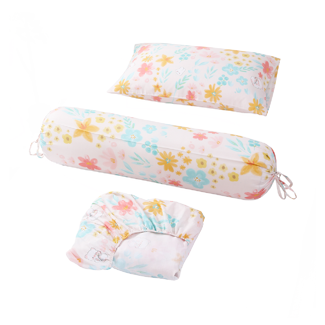 Aussino Kids Blush 100% Cotton Fitted Sheet Set