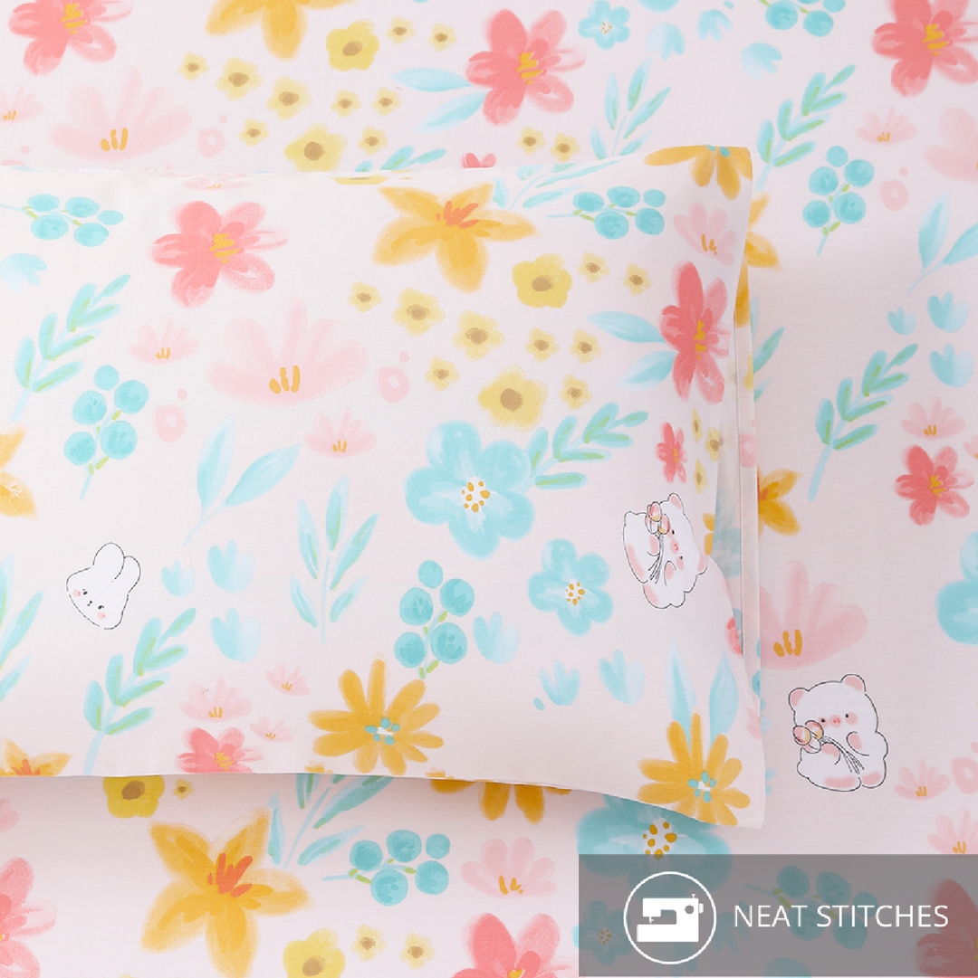 Aussino Kids Blush 100% Cotton Fitted Sheet Set