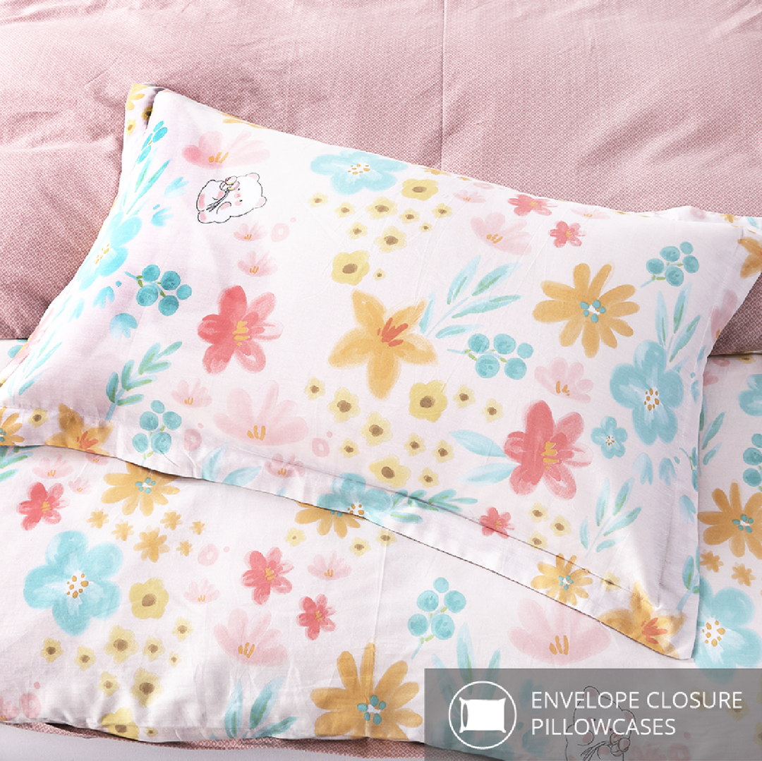 Aussino Kids Blush 100% Cotton Quilt Cover Set