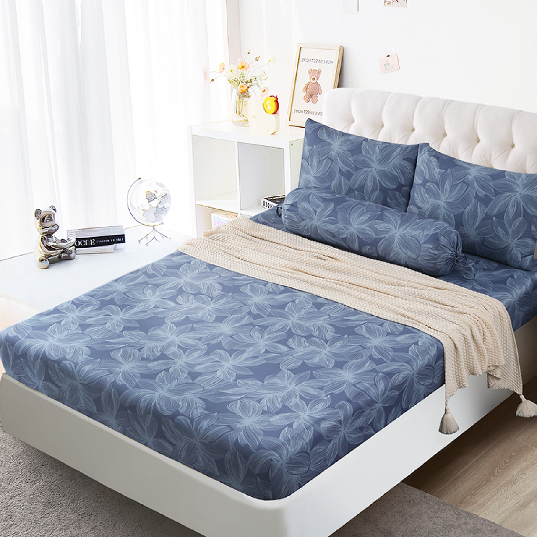 Contempo Celeste 100% Cotton Fitted Sheet Set