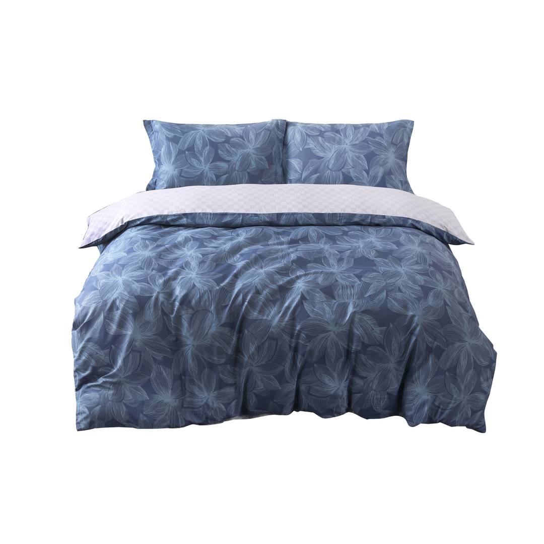 Contempo Celeste 100% Cotton Quilt Cover Set