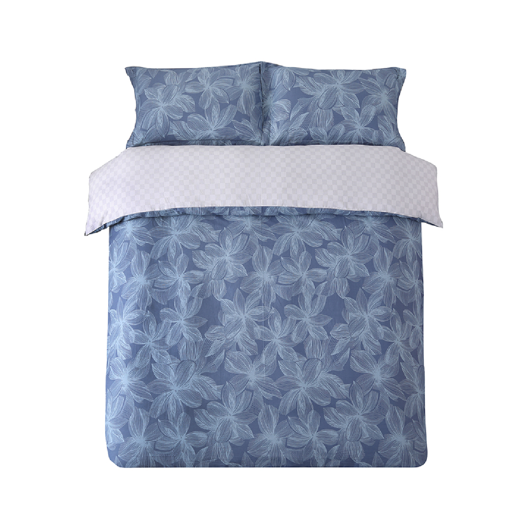 Contempo Celeste 100% Cotton Quilt Cover Set