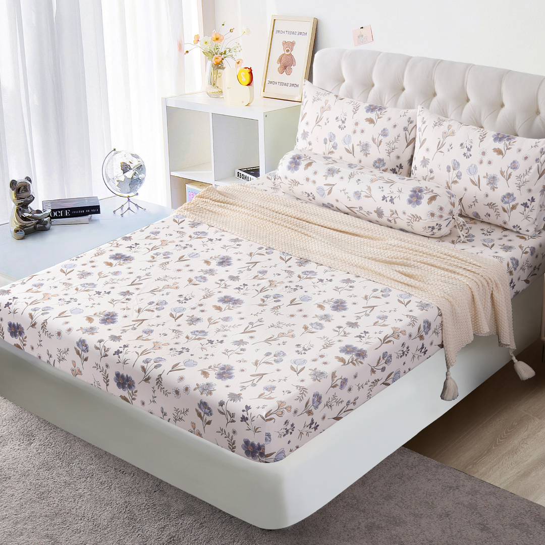 Contempo Fenella 100% Cotton Fitted Sheet Set