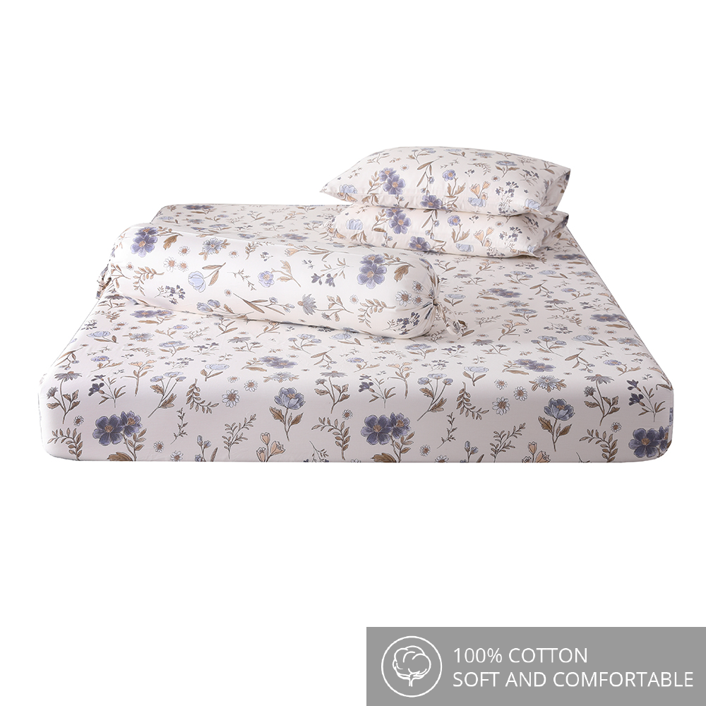 Contempo Fenella 100% Cotton Fitted Sheet Set