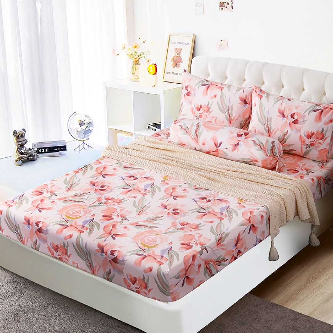 Contempo Helena 100% Cotton Fitted Sheet Set