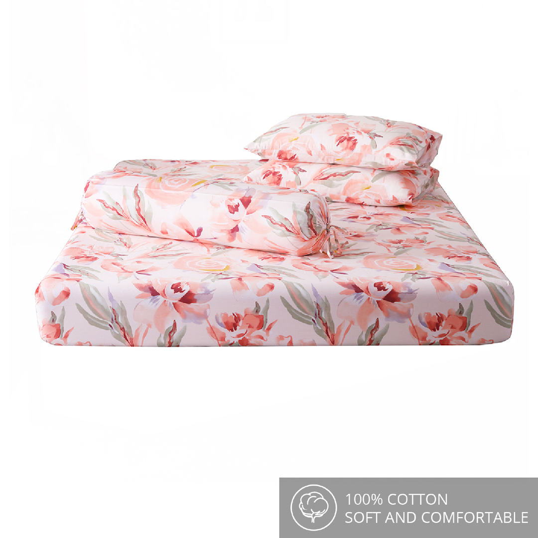 Contempo Helena 100% Cotton Fitted Sheet Set
