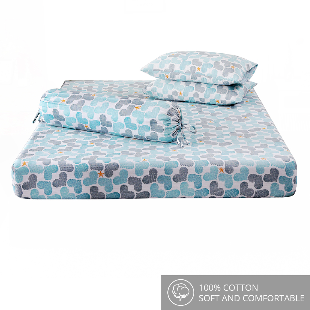 Inspire Jacca 100% Cotton Fitted Sheet Set