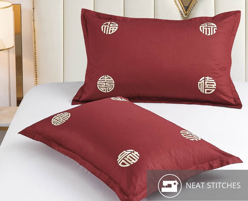 Contempo Joyluck Embroidery 100% Cotton Quilt Cover Set - Aussino Malaysia