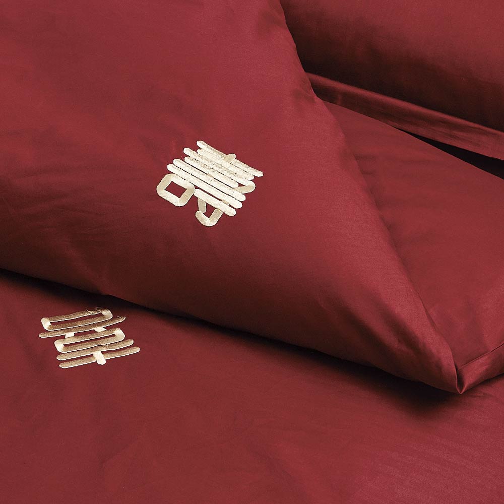 Contempo Joyluck Embroidery 100% Cotton Quilt Cover Set - Aussino Malaysia