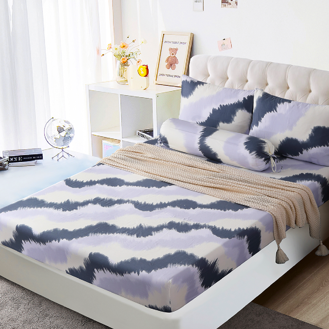 ⚡FLASH SALE⚡ Contempo Laze 100% Cotton Fitted Sheet Set
