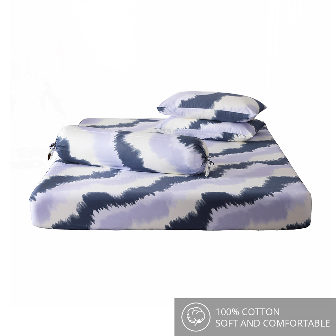 ⚡FLASH SALE⚡ Contempo Laze 100% Cotton Fitted Sheet Set