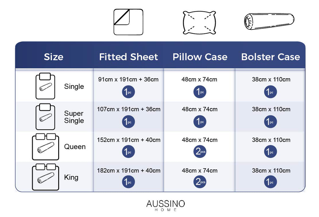 Contempo Bella 100% Cotton Fitted Sheet Set