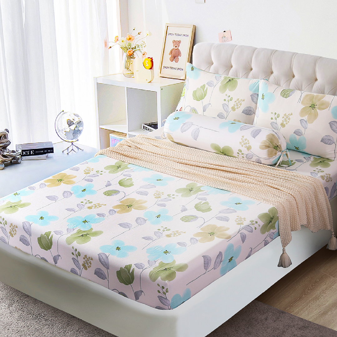 Contempo Sylvia 100% Cotton Fitted Sheet Set