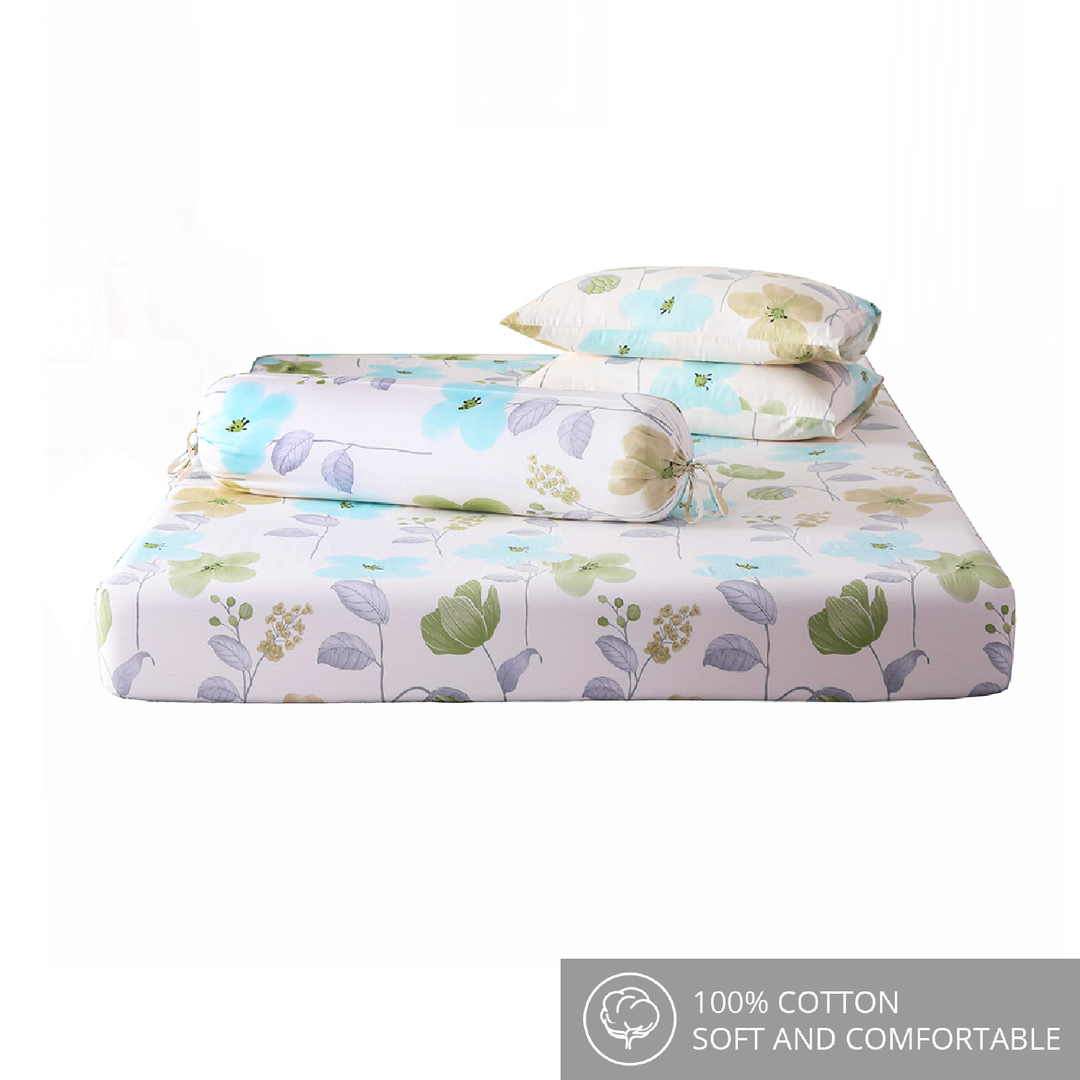 Contempo Sylvia 100% Cotton Fitted Sheet Set