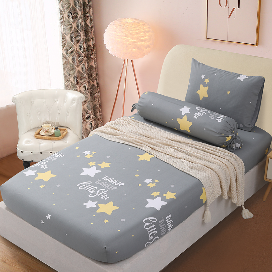 Aussino Kids Twinkle 100% Cotton Fitted Sheet Set