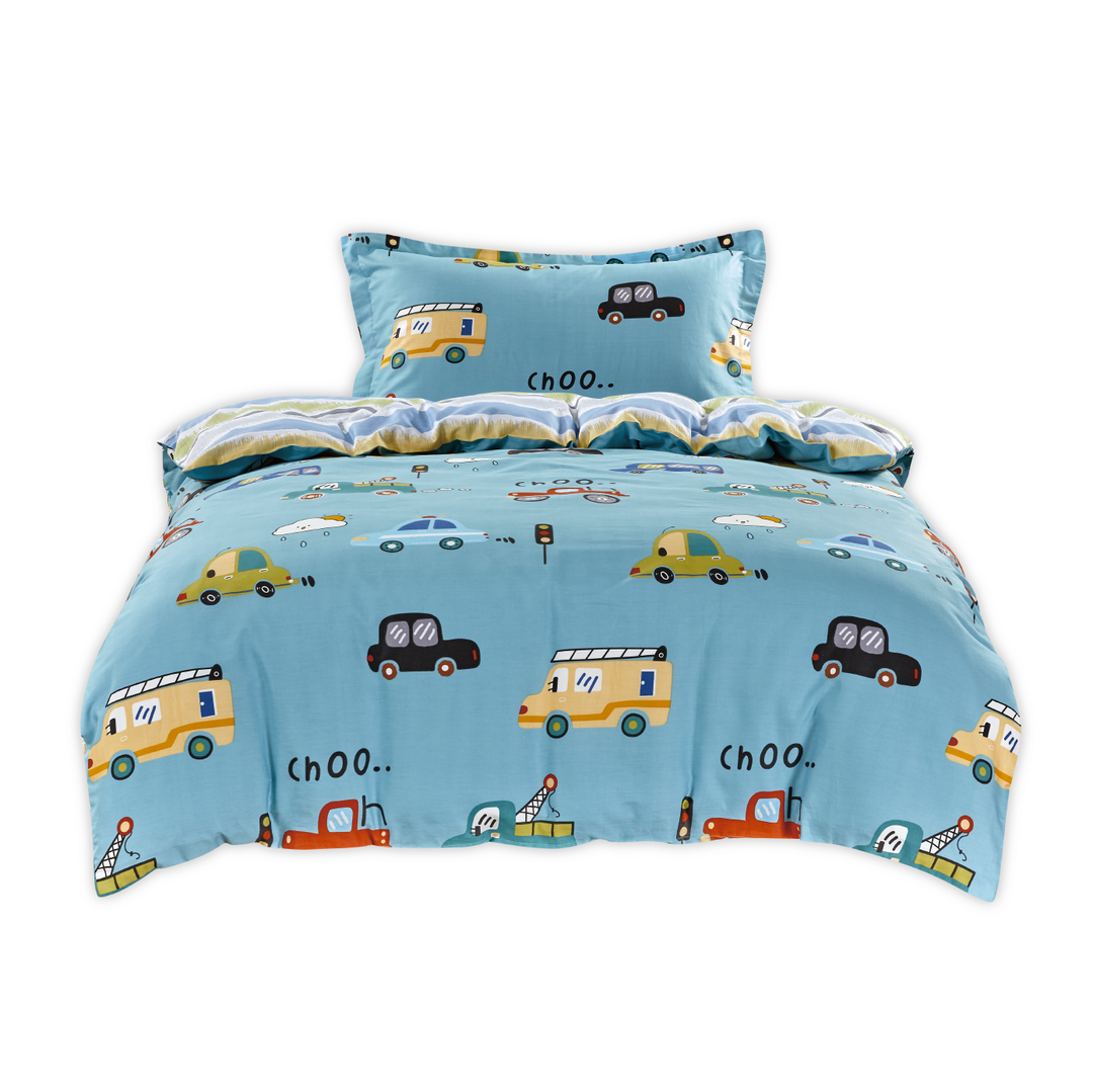 Aussino Kids Vroomy 100% Cotton Quilt Cover Set