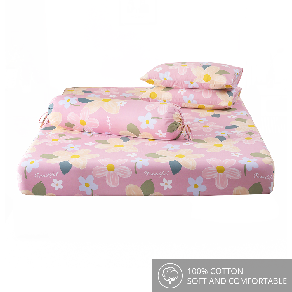 Inspire Yonah 100% Cotton Fitted Sheet Set