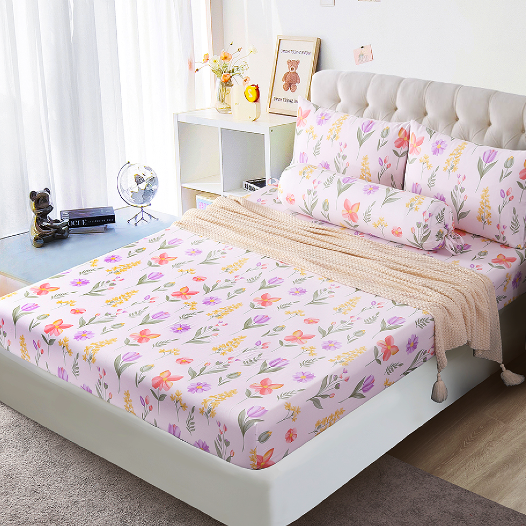 Contempo Yuliana 100% Cotton Fitted Sheet Set