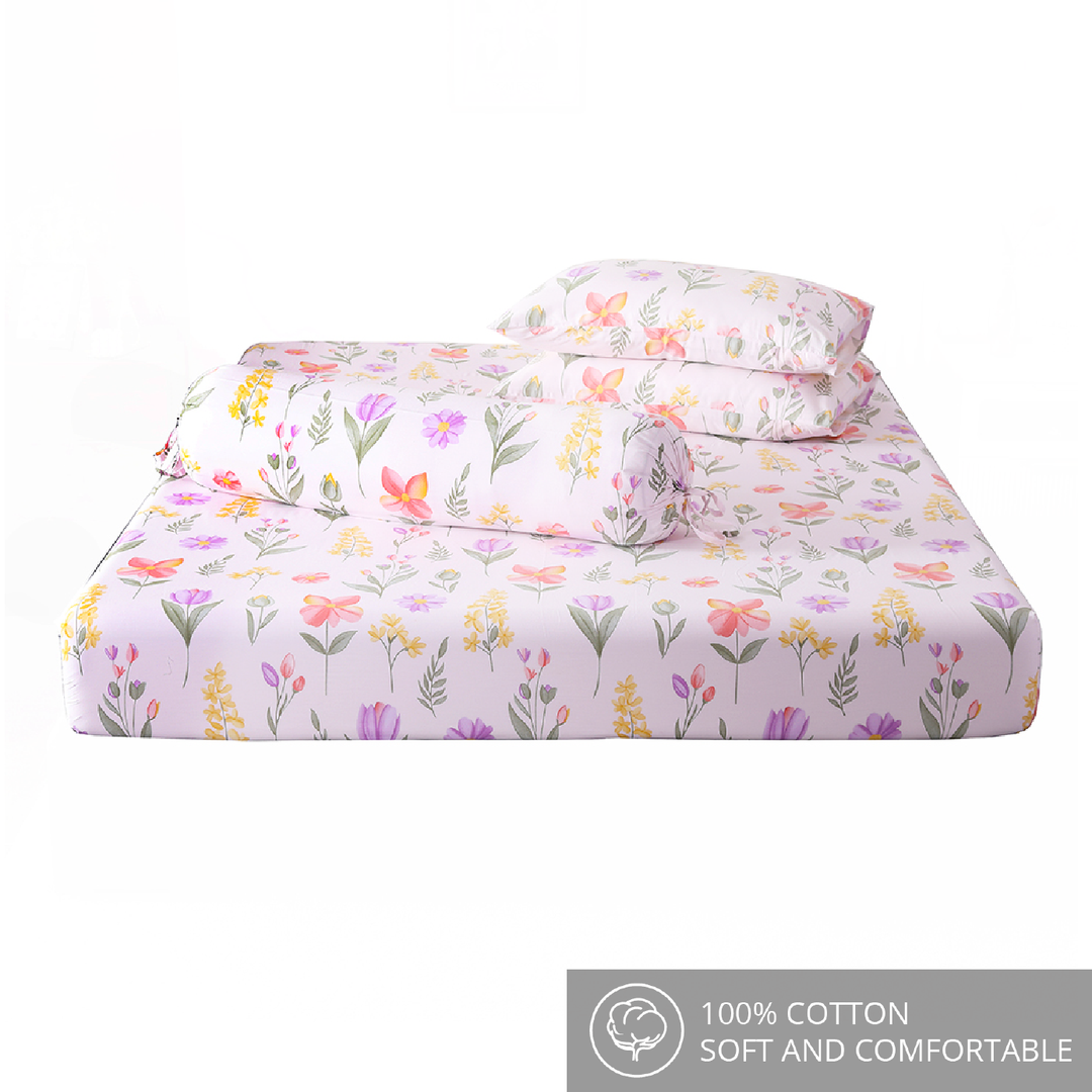 Contempo Yuliana 100% Cotton Fitted Sheet Set