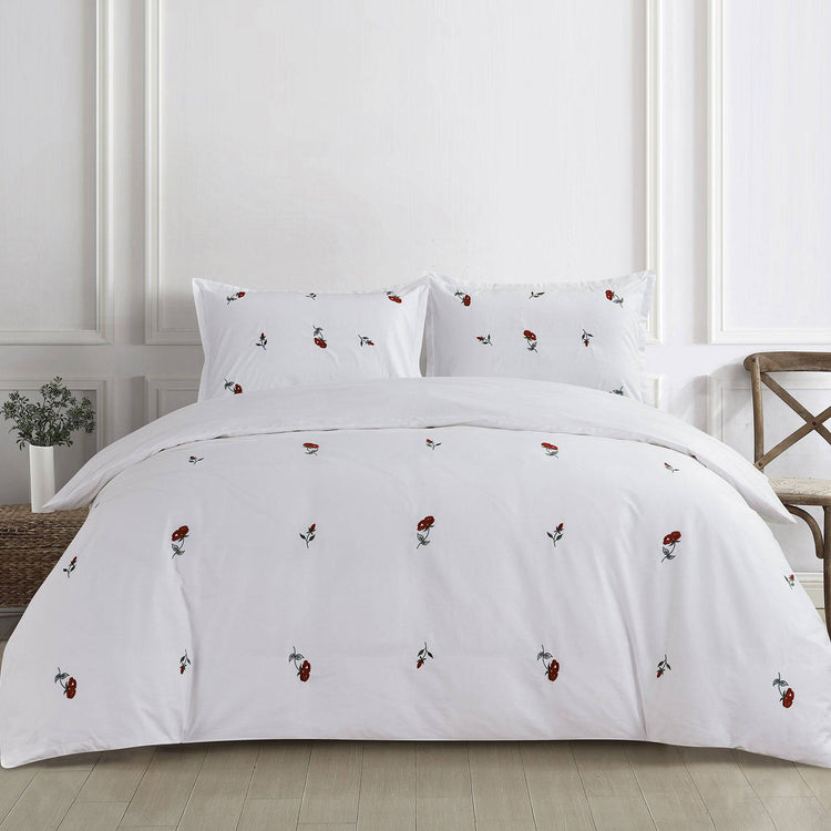 Contempo Rose Embroidery 100% Cotton Quilt Cover Set - Aussino Malaysia