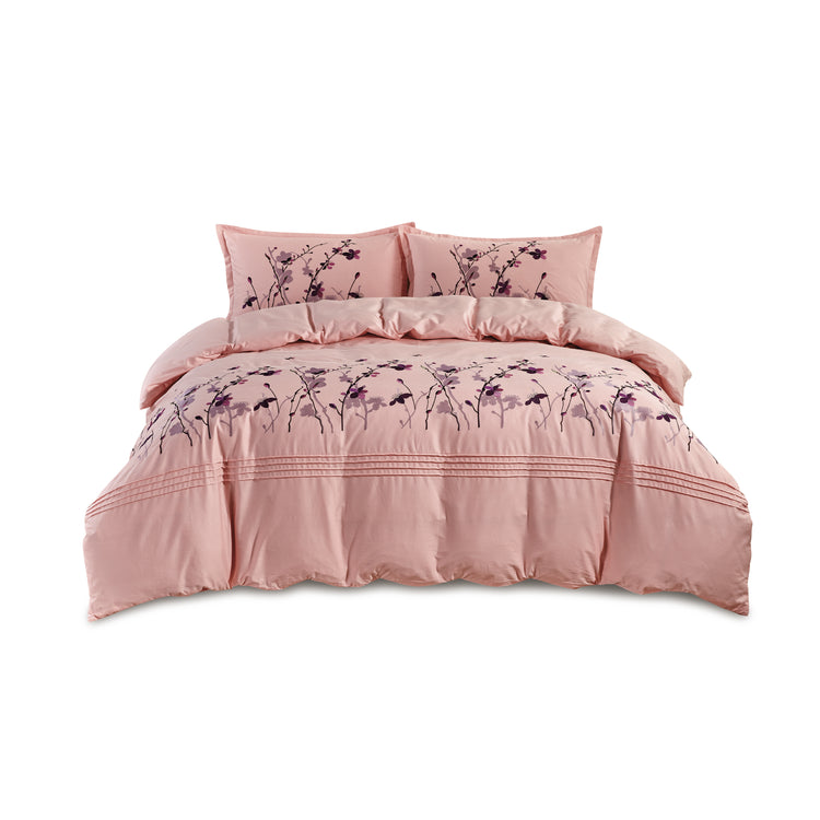 Contempo Sakura Embroidery 100% Cotton Quilt Cover Set - Aussino Malaysia