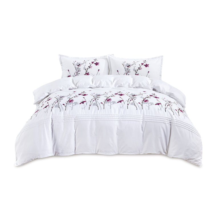 Contempo Sakura Embroidery 100% Cotton Quilt Cover Set - Aussino Malaysia